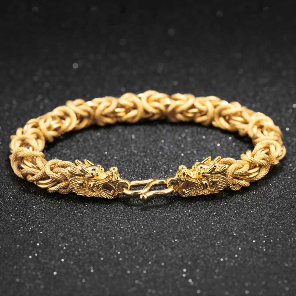 Double-Headed Golden Dragon Luck Bracelet