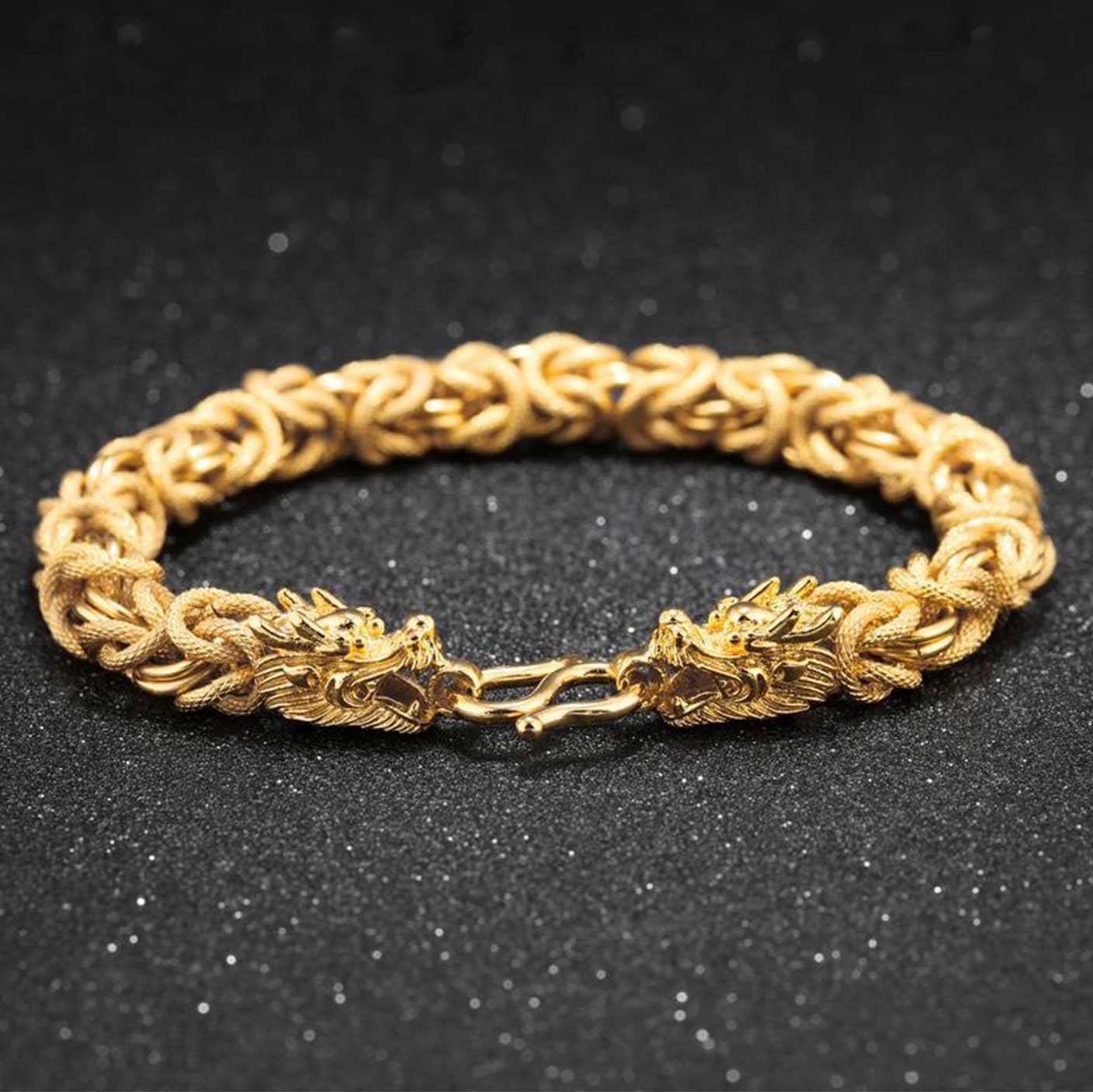 Double-Headed Golden Dragon Luck Bracelet