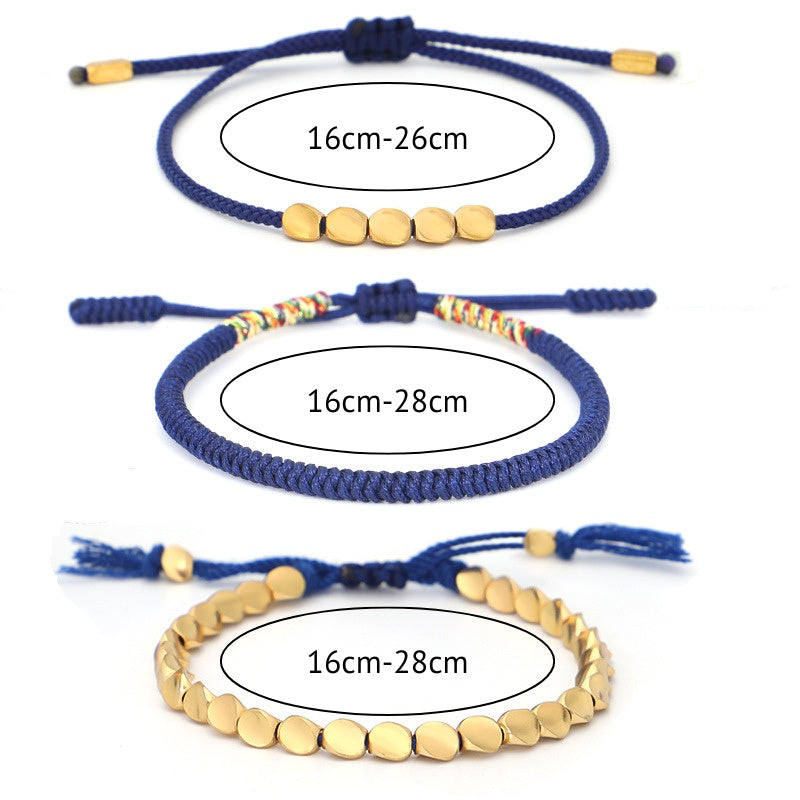 Blue Copper Beads Bracelet Set