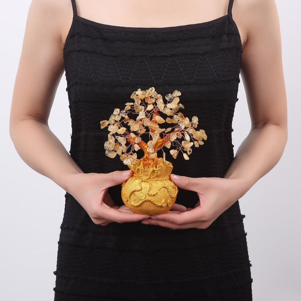 Citrine Money Tree for Prosperity -  Feng Shui Gemstone Ornament