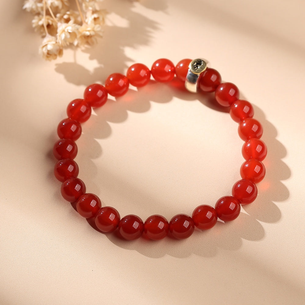 Red Agate Buddhist Guardian Deities Bracelet - Zodiac Bracelet for Luck, Protection