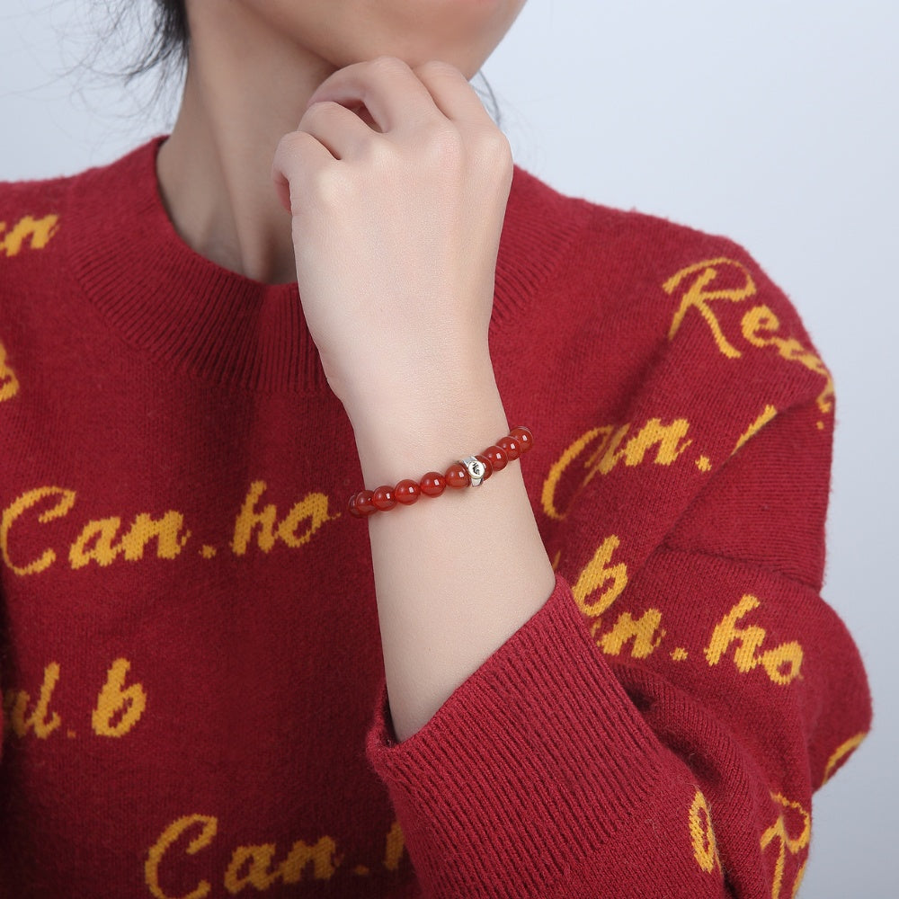 Red Agate Buddhist Guardian Deities Bracelet - Zodiac Bracelet for Luck, Protection
