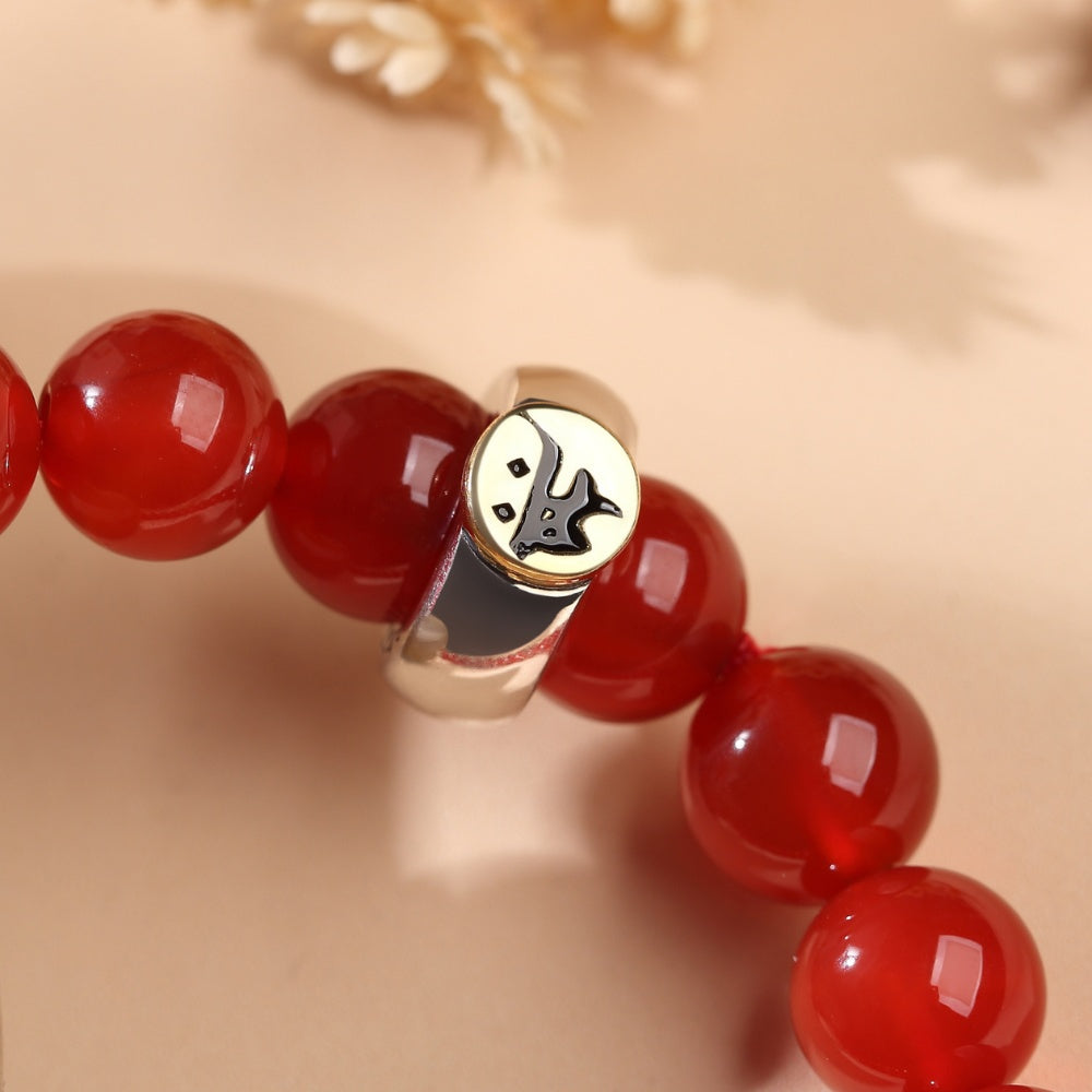 Red Agate Buddhist Guardian Deities Bracelet - Zodiac Bracelet for Luck, Protection