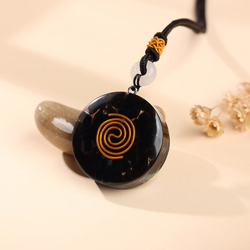 Black Tourmaline Metatron’s Cube Orgonite Protection Necklace