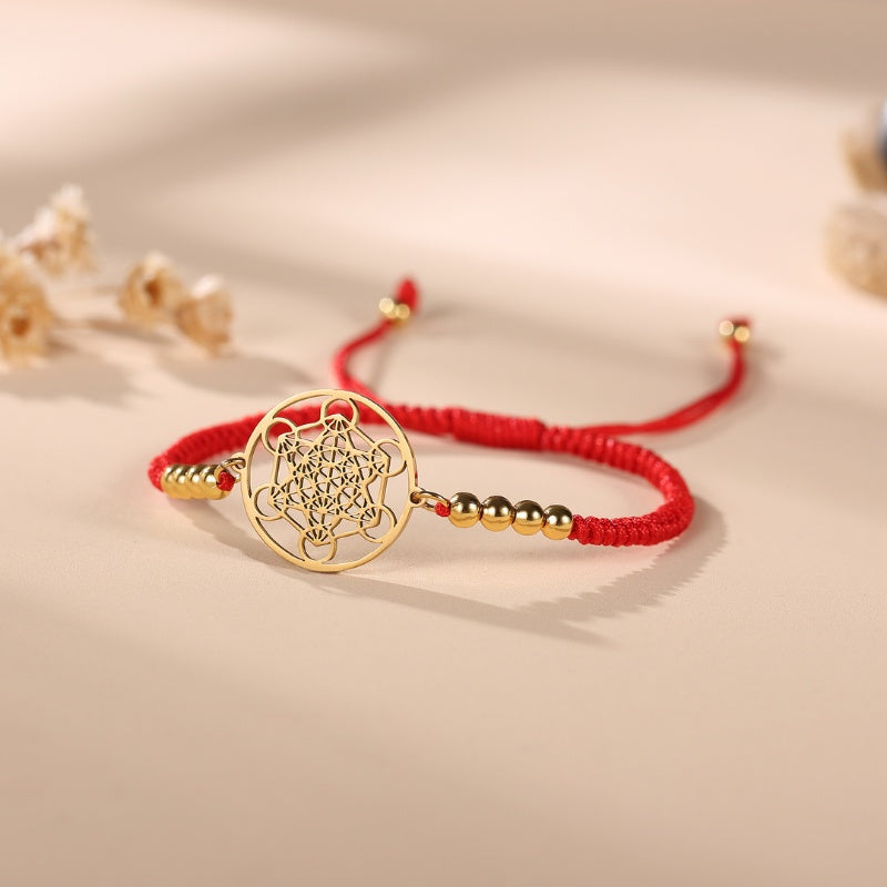 Metatron’s Cube Red String Bracelet