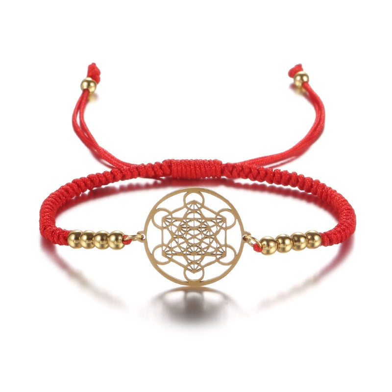 Metatron’s Cube Red String Bracelet