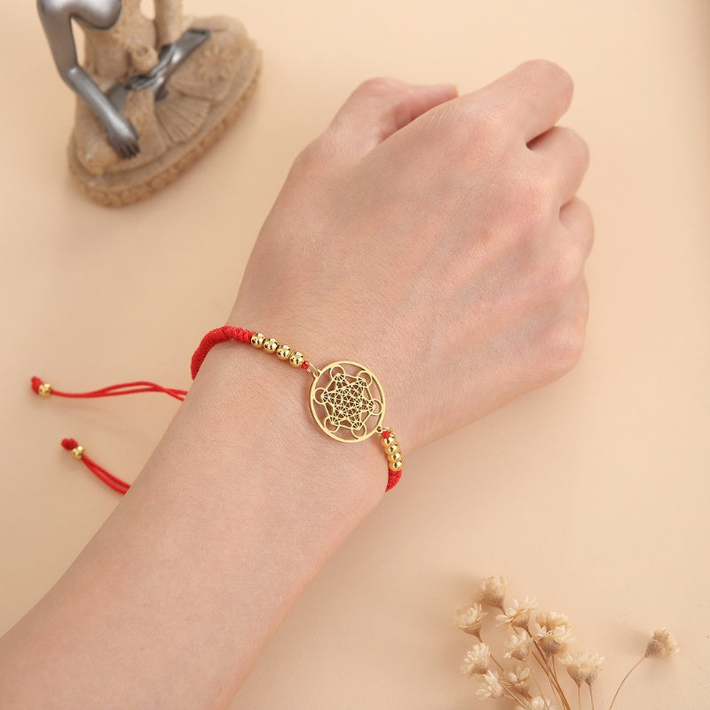 Metatron’s Cube Red String Bracelet