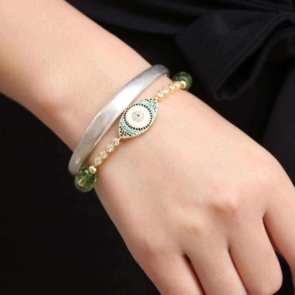 Natural Peridot Style Evil Eye Bracelet
