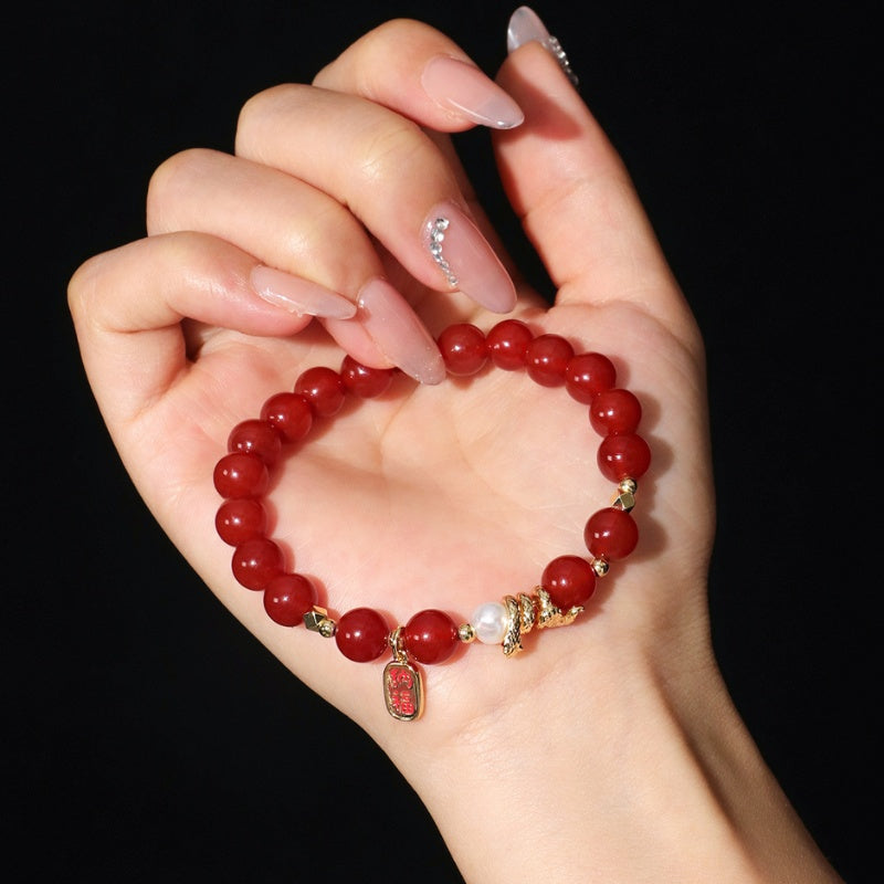 Red Agate Fu Bracelet Set