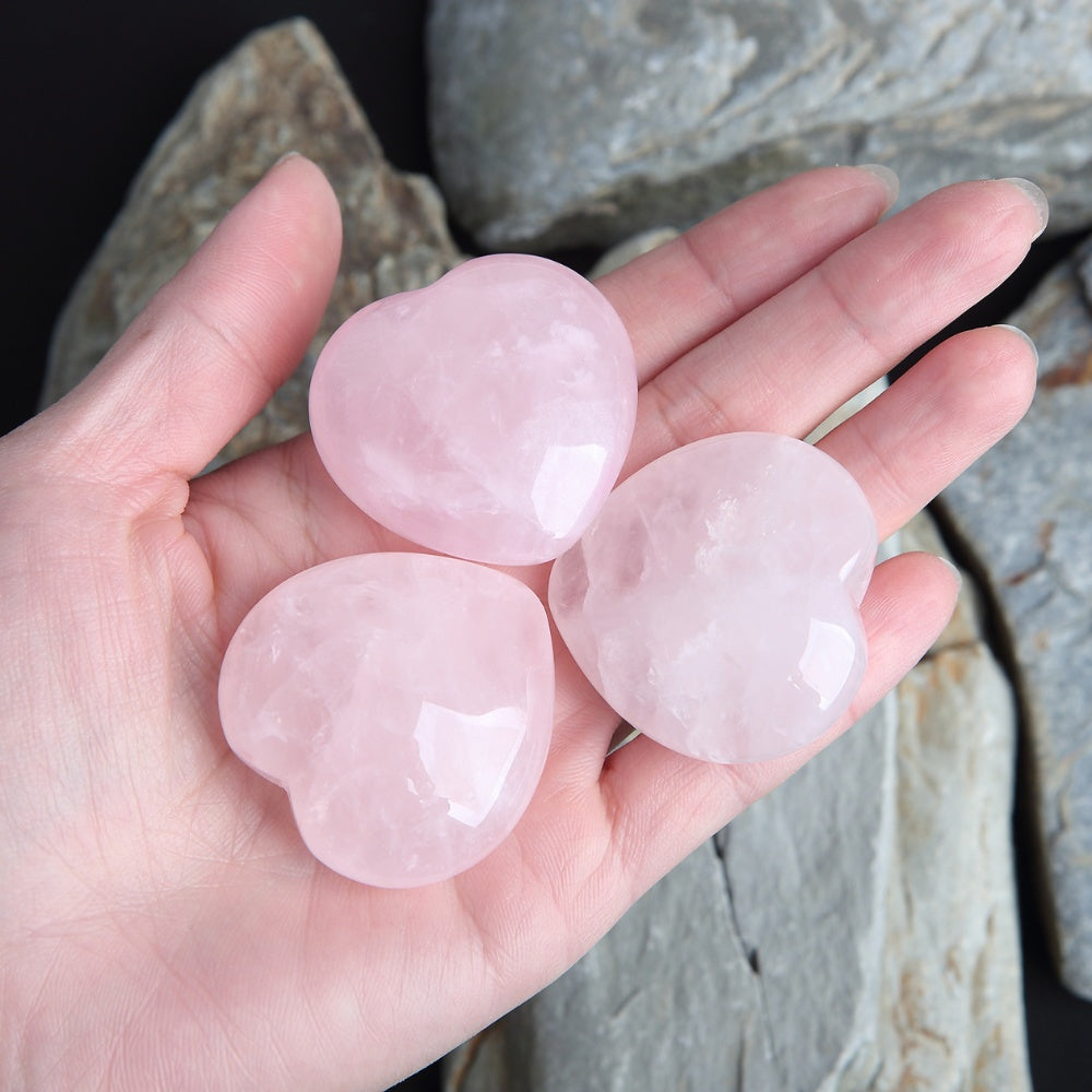 Rose Quartz Heart-Shaped Love Crystals - Love & Romance