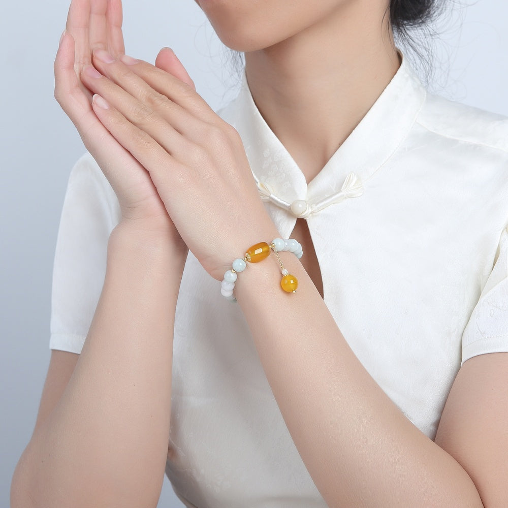 White Jade Longevity Bracelet