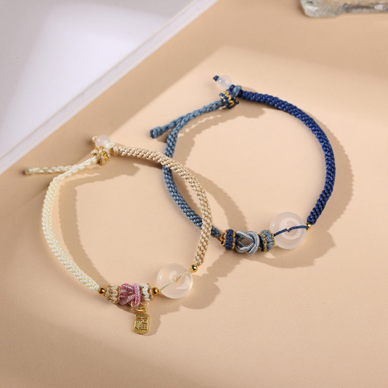 White Agate Fu Couple Bracelets - Give the Gift of Luck